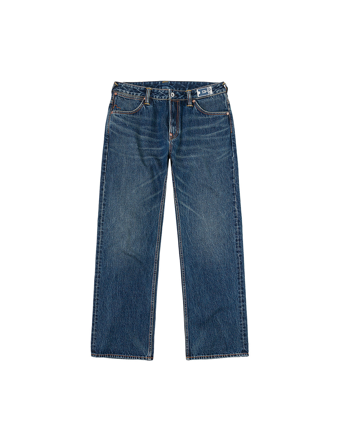 ディストレスドカモメプリント レギュラーフィット デニムジーンズ